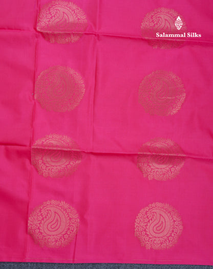 Pink Semi Soft Silk Saree With Self Blouse