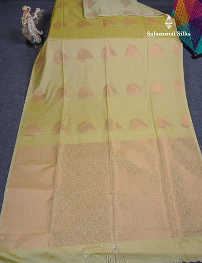 Mustard Yellow Semi Soft Silk Saree With Self Blouse