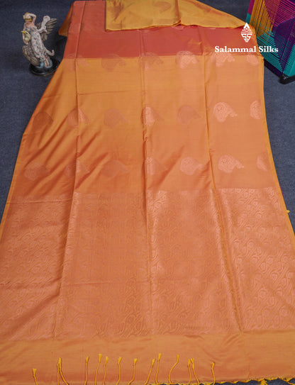 Mustard Yellow Semi Soft Silk Saree With Self Blouse