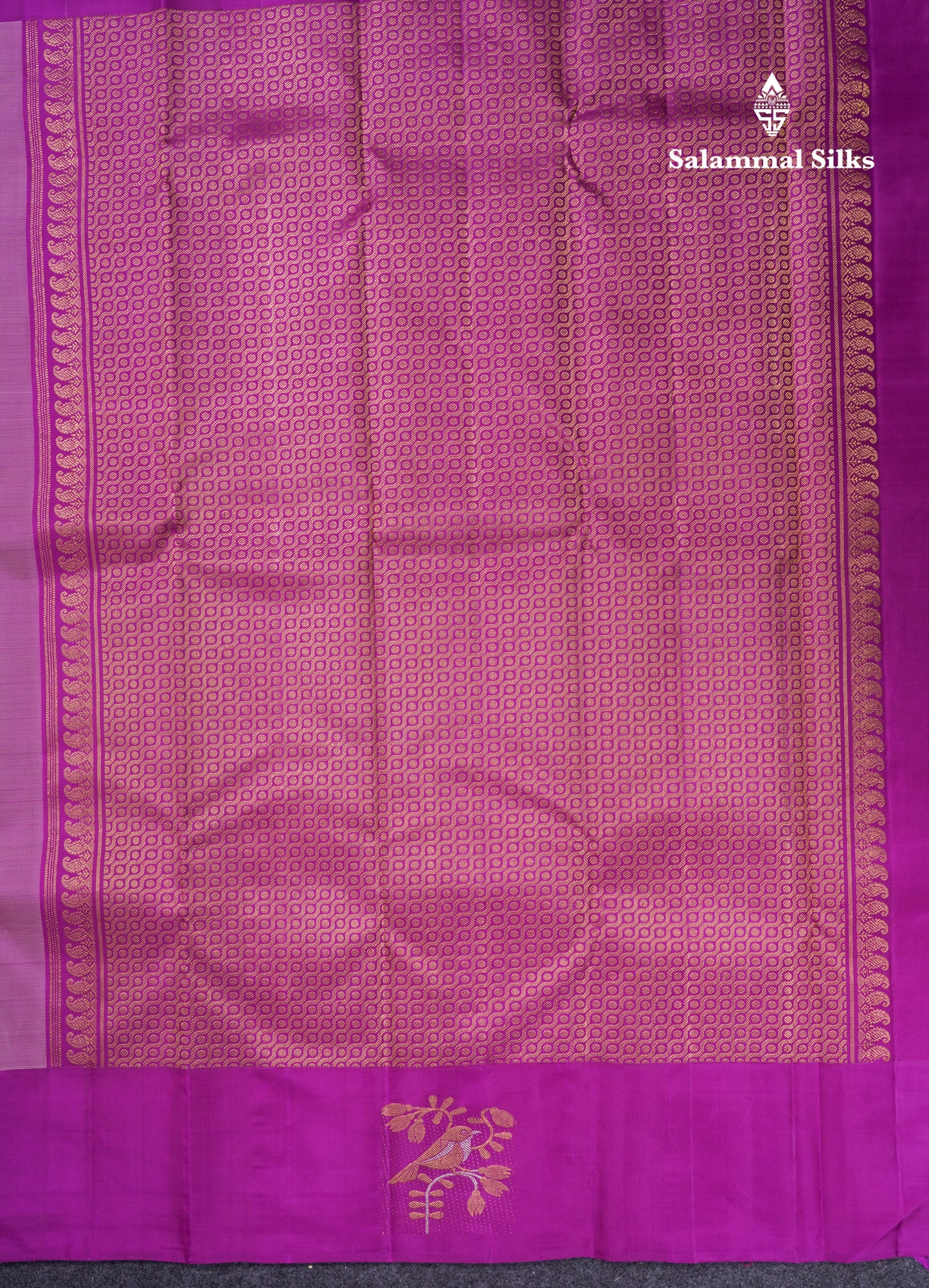 Beige Fancy Pure Kanjivaram Silk Saree With Contrast Vadamalli Border