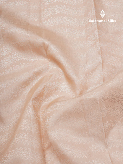 Beige Fancy Pure Kanjivaram Silk Saree With Contrast Vadamalli Border