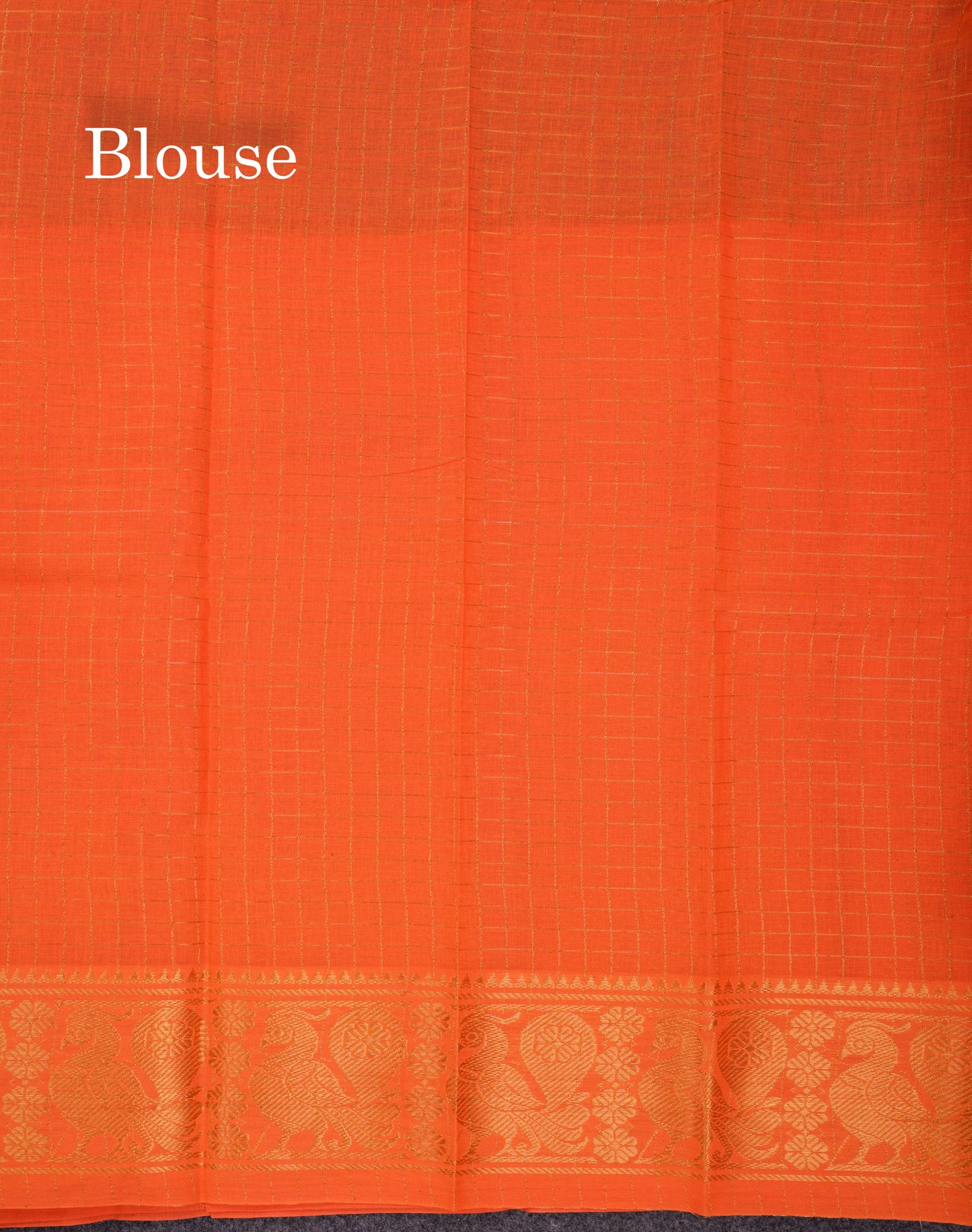 Beautiful Greenish Grey Plain Sungudi Cotton Saree With Contrast Orange Long Border