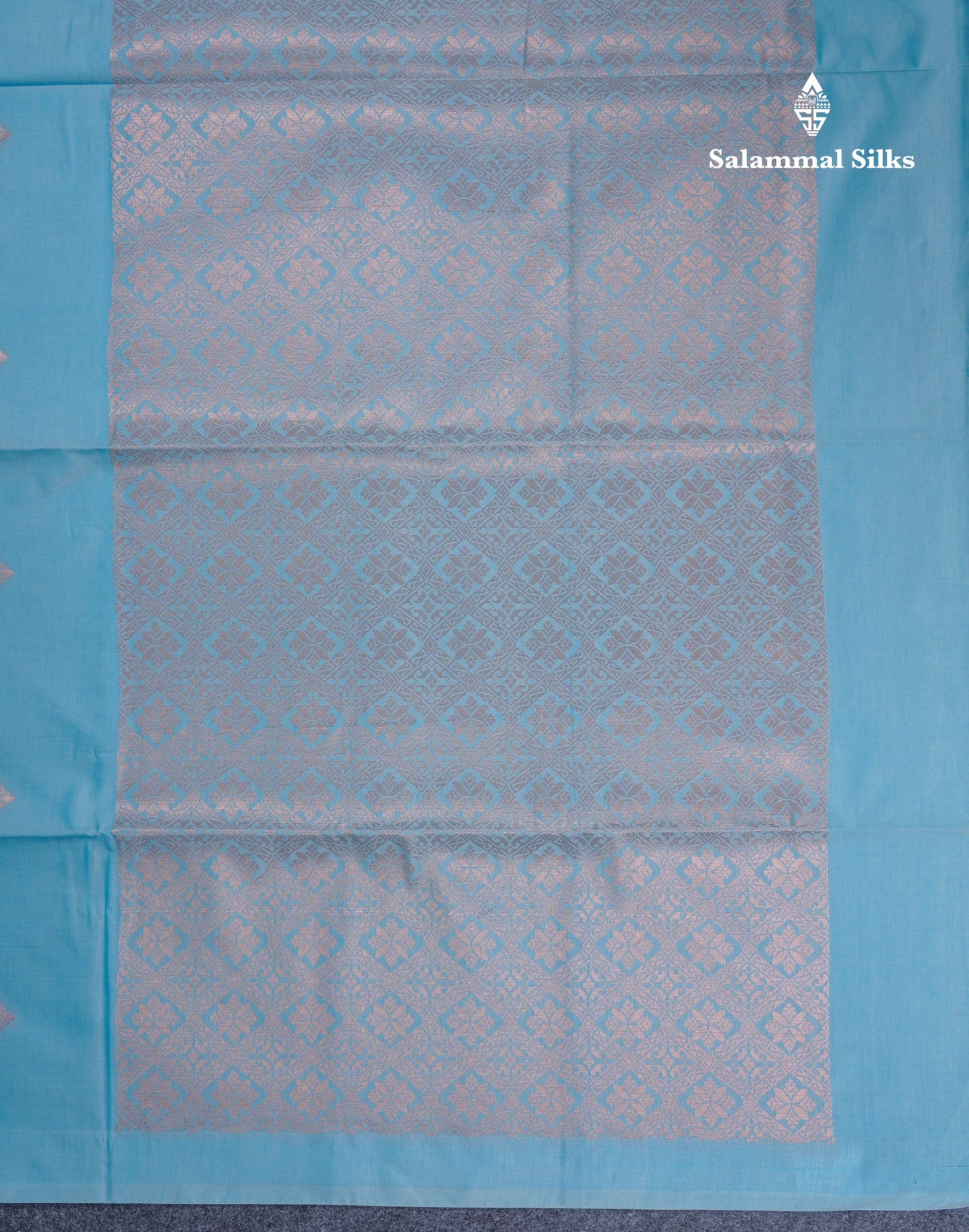 Sky Blue Semi Soft Silk Saree With Self Blouse