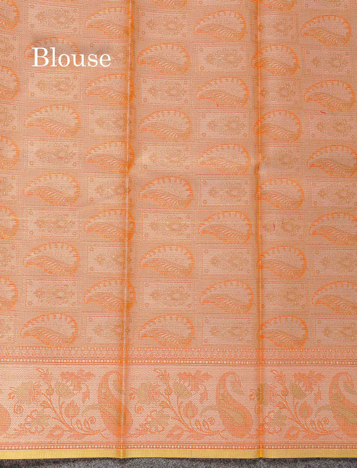 Cotton Mix Saree - Orange Colour Body With Fancy Thread Work Border