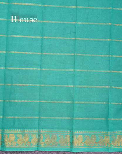 Beautiful Dark Maroon Sungudi Cotton Saree With Contrast Sapphire Green Traditional Border