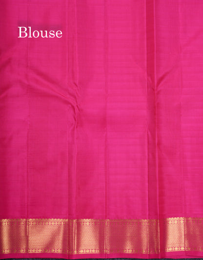 MultiColour Tiny Checks Pure Kanjivaram Silk Saree With Traditional Border