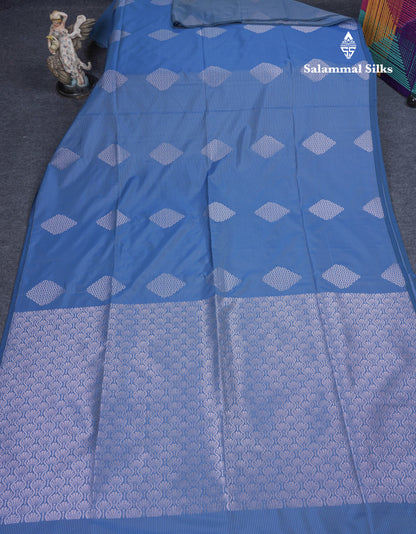 Lavender Semi Soft Silk Saree With Self Blouse