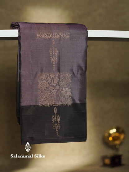 Beautiful Mehandi Green PureMix Kanjivaram Soft Silk Saree With Contrast Violet Border