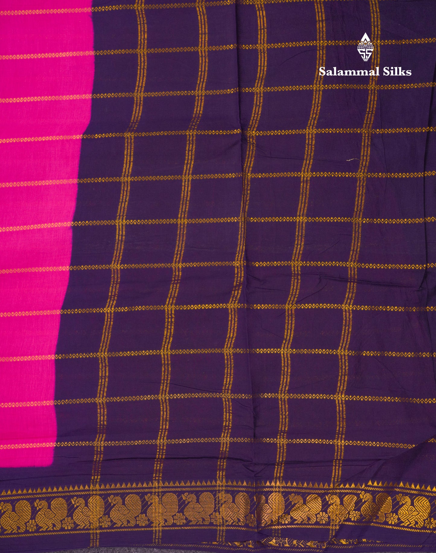 Beautiful Dark Maroon Sungudi Cotton Saree With Contrast Sapphire Green Traditional Border