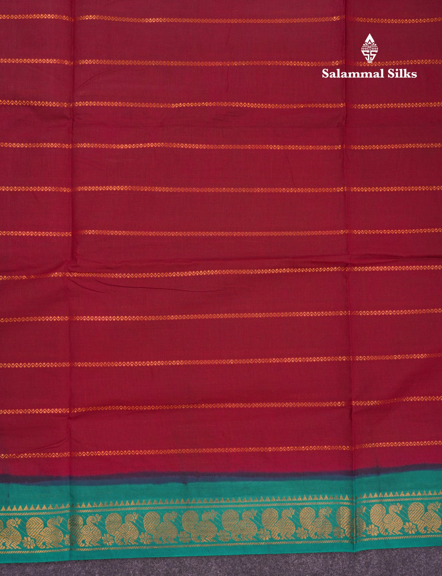 Beautiful Dark Maroon Sungudi Cotton Saree With Contrast Sapphire Green Traditional Border