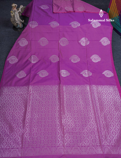 Lavender Semi Soft Silk Saree With Self Blouse