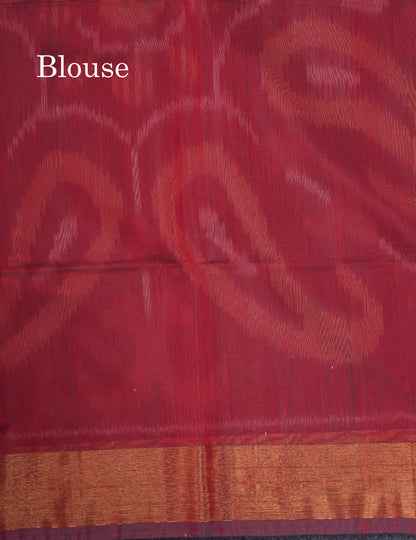 Premium Sandal Colour Pochampalli SICO Cotton Saree With Gold Zari Border