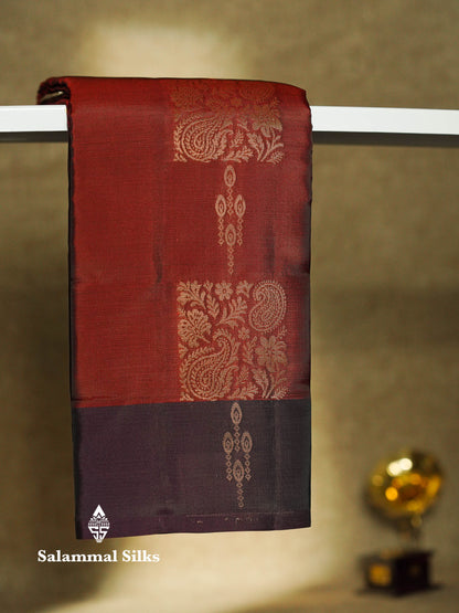 Beautiful Mehandi Green PureMix Kanjivaram Soft Silk Saree With Contrast Violet Border