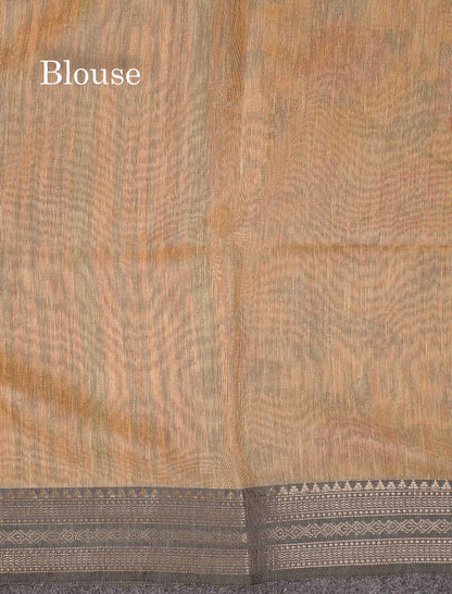 Cotton Mix Saree - Light Sandal Colour Body Printed Design With Fancy Border