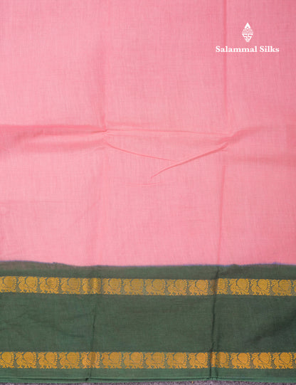 Beautiful Bottle Green Sungudi Cotton Saree With Contrast Magenta Pink Traditional Rettapet Border