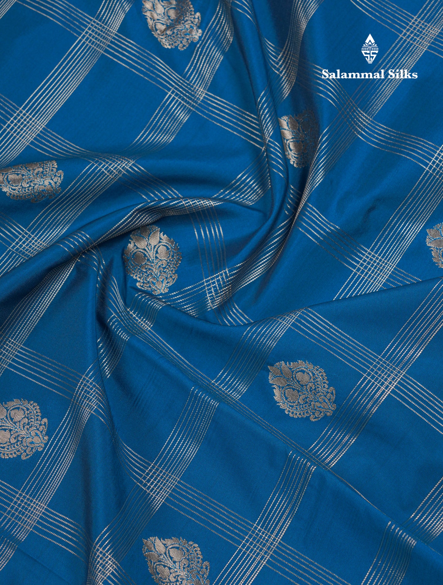 Ramar Blue Semi Silk Saree With Contrast Pink Traditional Border