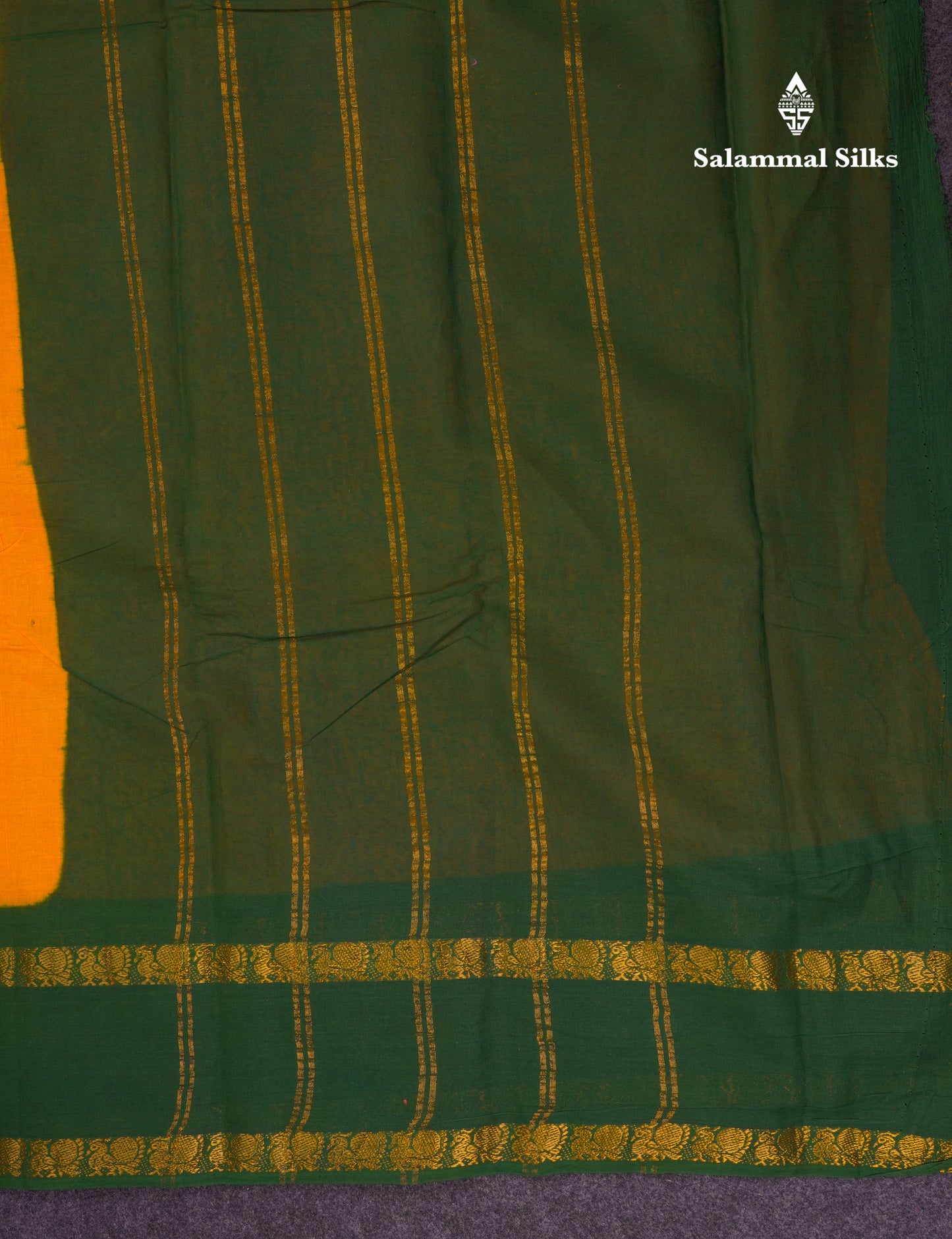 Beautiful Bottle Green Sungudi Cotton Saree With Contrast Magenta Pink Traditional Rettapet Border