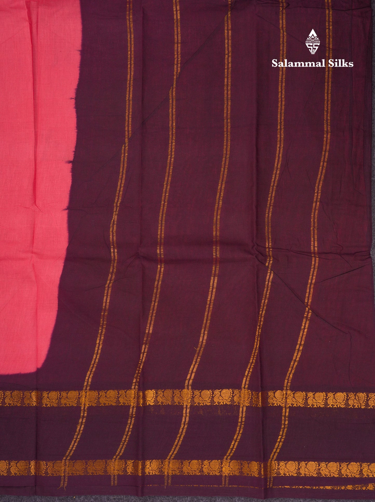 Beautiful Bottle Green Sungudi Cotton Saree With Contrast Magenta Pink Traditional Rettapet Border
