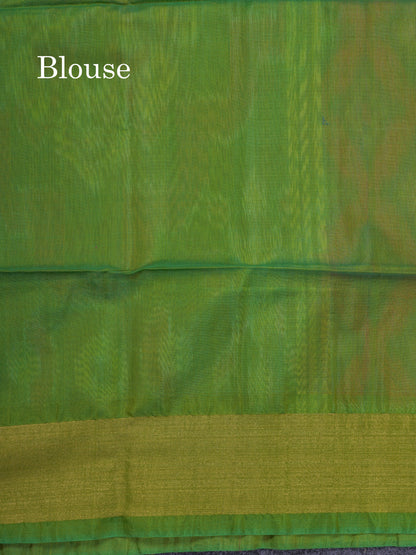 Premium Pink Colour Pochampalli SICO Cotton Saree With Contrast Tissue Parrot Green Border
