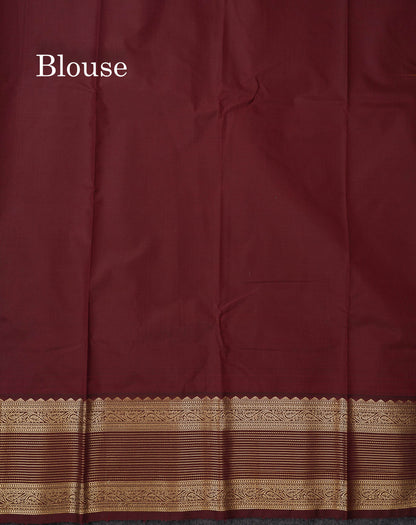 Semi Silk Saree - Mustard Yellow Mango Butta With Checks Along With Contrast Dark Brown Traditional Border