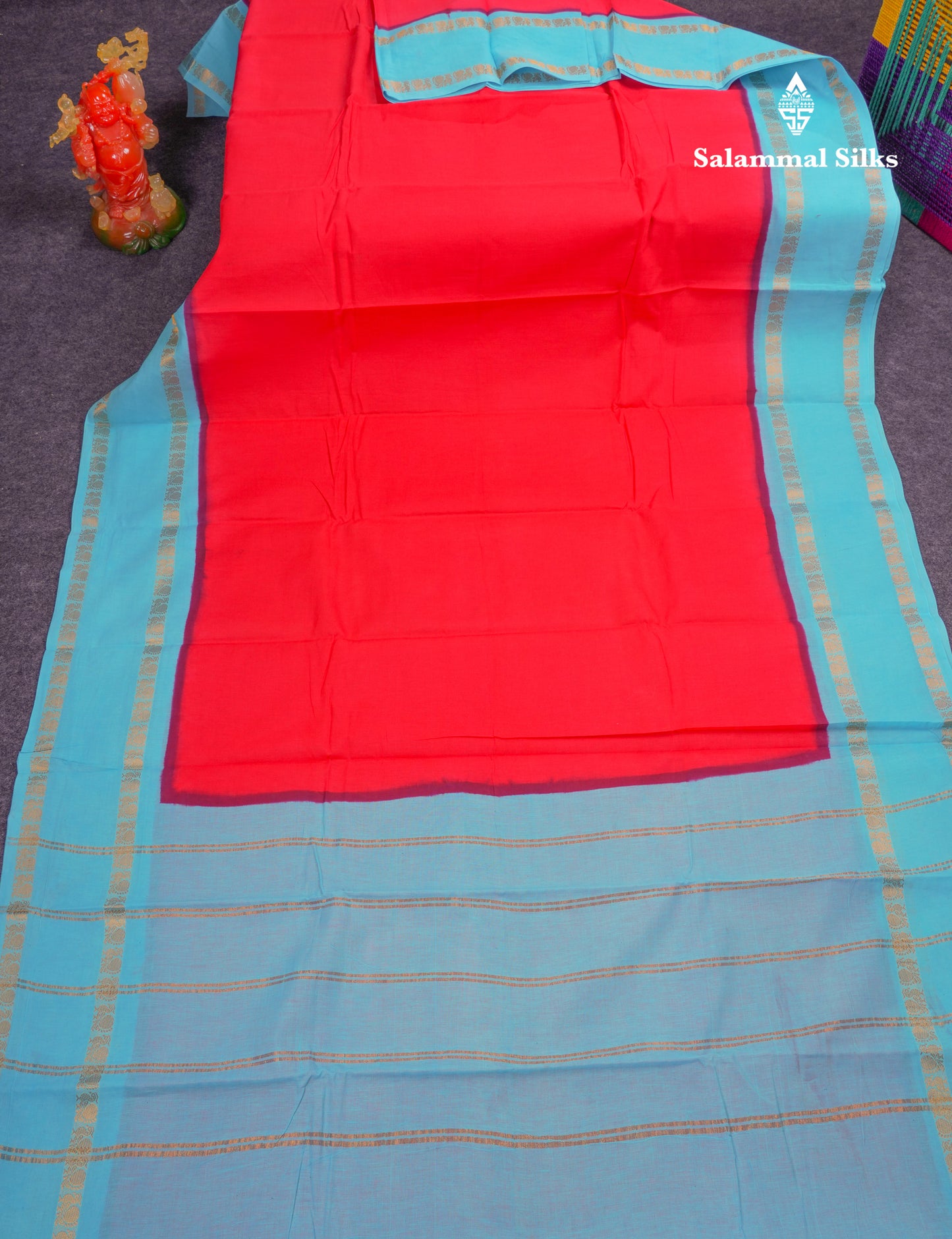 Beautiful Bottle Green Sungudi Cotton Saree With Contrast Magenta Pink Traditional Rettapet Border