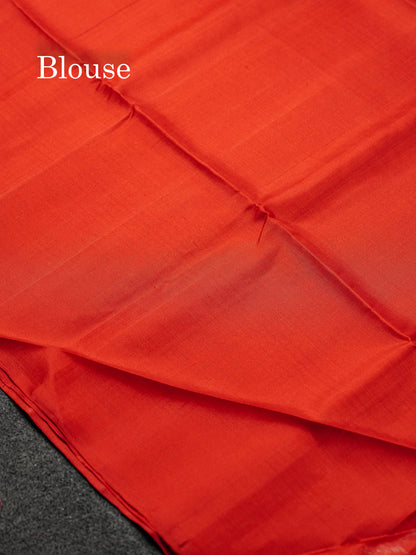 Beautiful Chilly Red Pure Kanjivaram Soft Silk Saree With Blouse