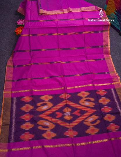 Blue Colour Pochampalli SICO Cotton Saree With Tissue Border
