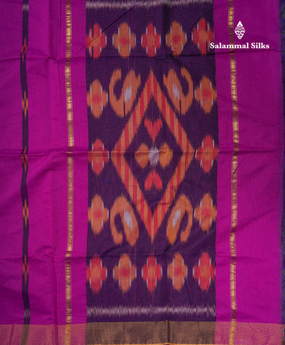 Blue Colour Pochampalli SICO Cotton Saree With Tissue Border