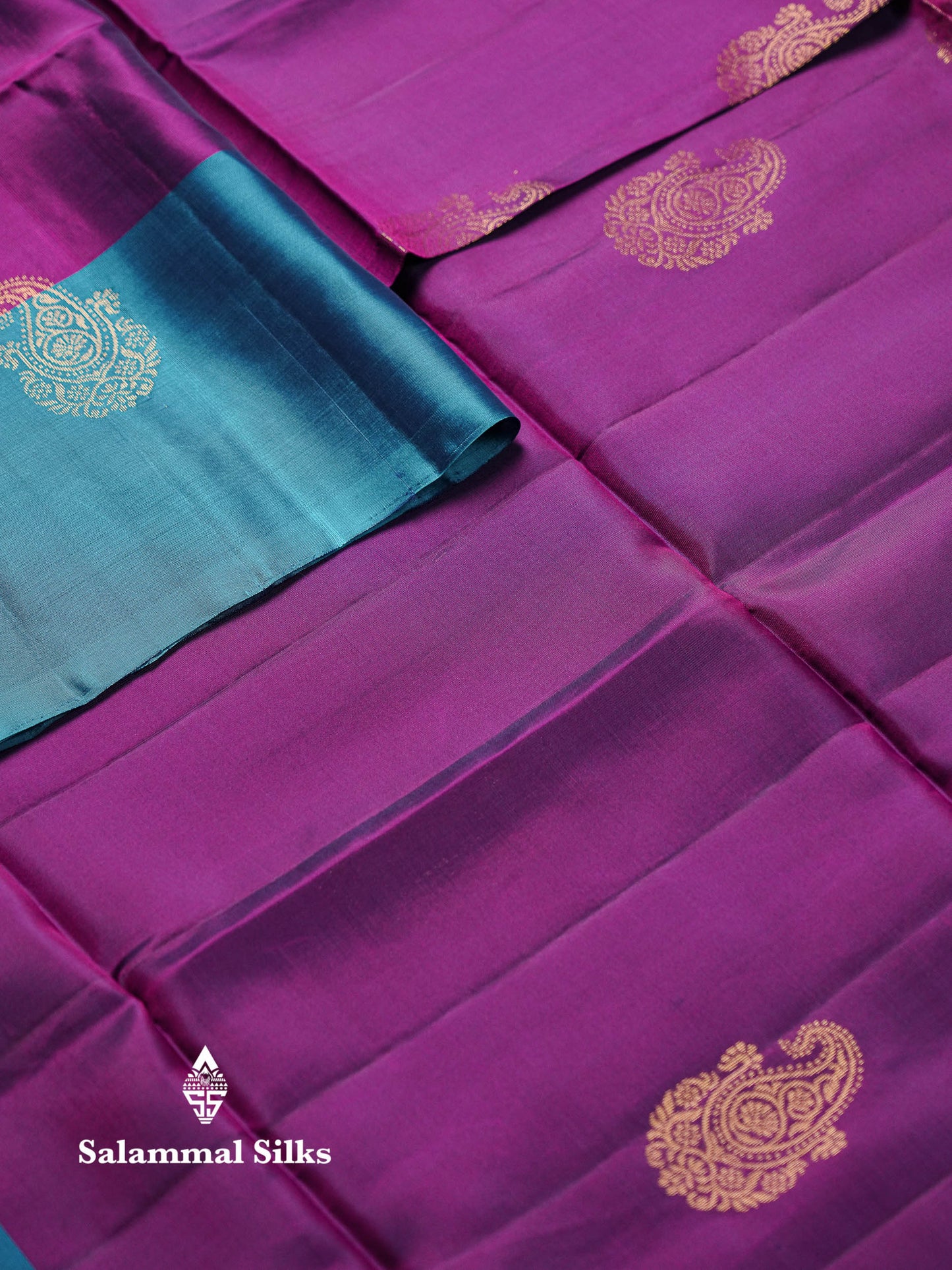 Beautiful Mehandi Green PureMix Kanjivaram Soft Silk Saree With Contrast Ink Blue Fancy Border