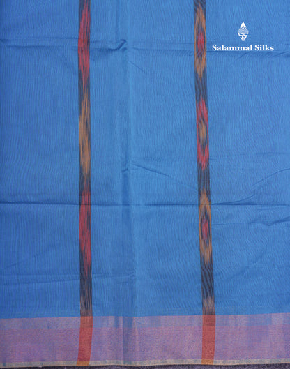 Blue Colour Beautiful PochamPalli SICO Cotton Saree With Blouse
