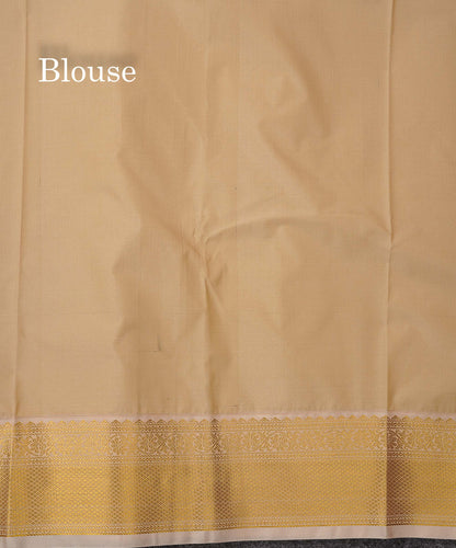 Semi Silk Saree - Brown Mango Butta With Tiny Vaira Oosi Checks Along With Contrast Cream Sandal Border