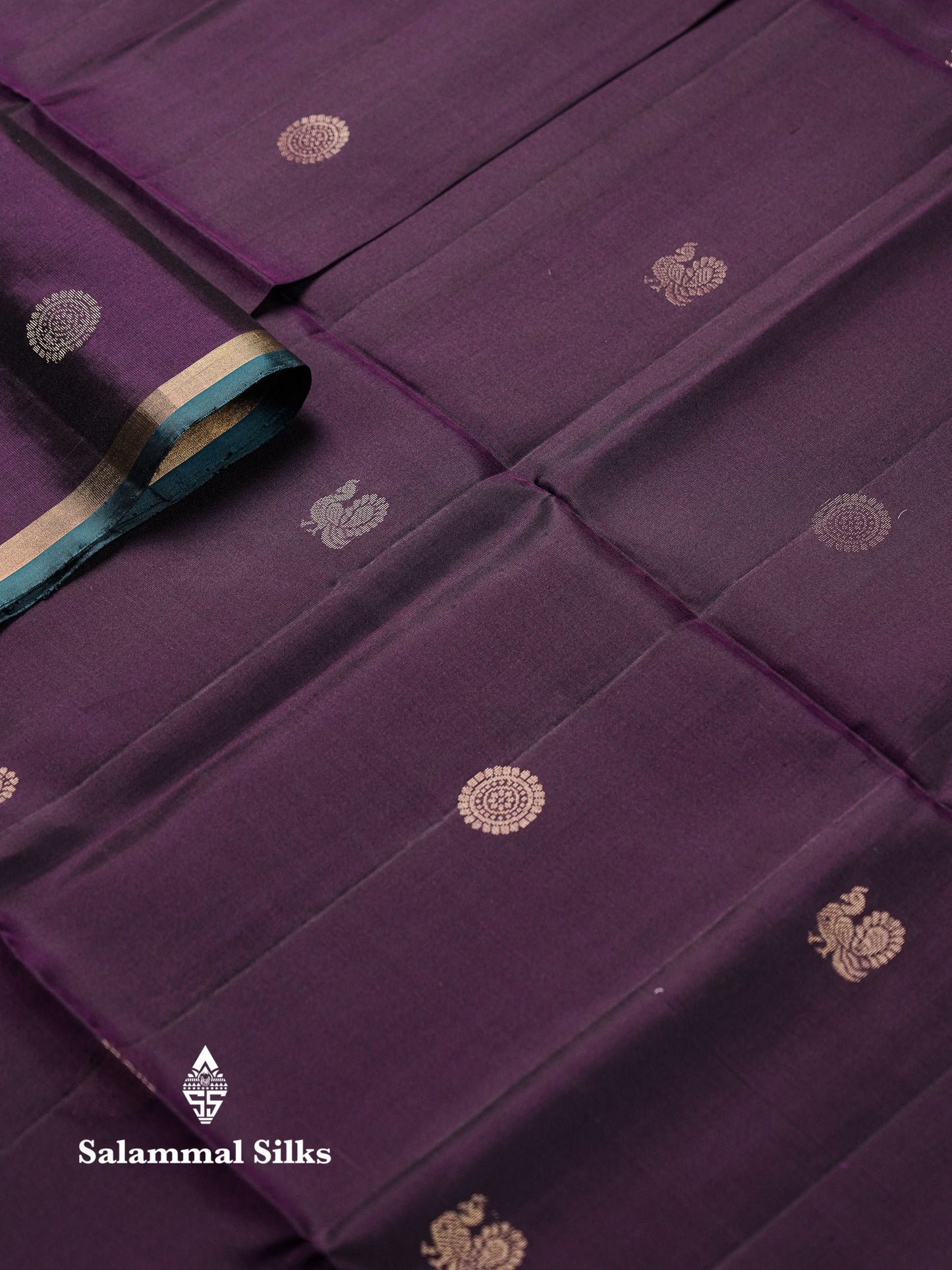Beautiful Dark Magenta Pure Kanjivaram Soft Silk Saree With Contrast Peacock Blue Blouse
