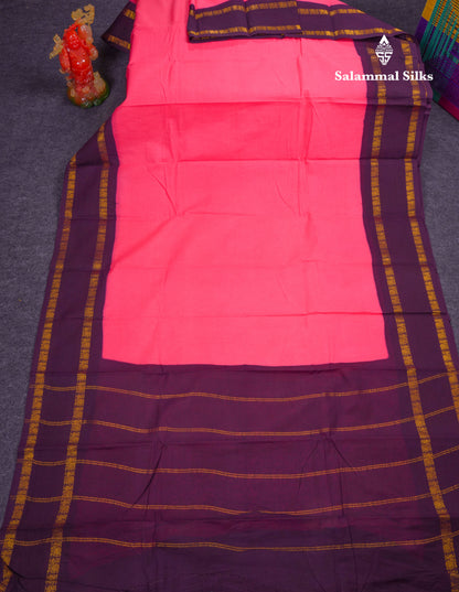 Beautiful Bottle Green Sungudi Cotton Saree With Contrast Magenta Pink Traditional Rettapet Border