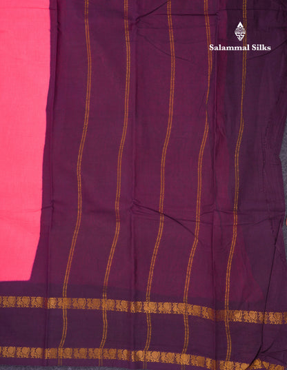 Beautiful Bottle Green Sungudi Cotton Saree With Contrast Magenta Pink Traditional Rettapet Border