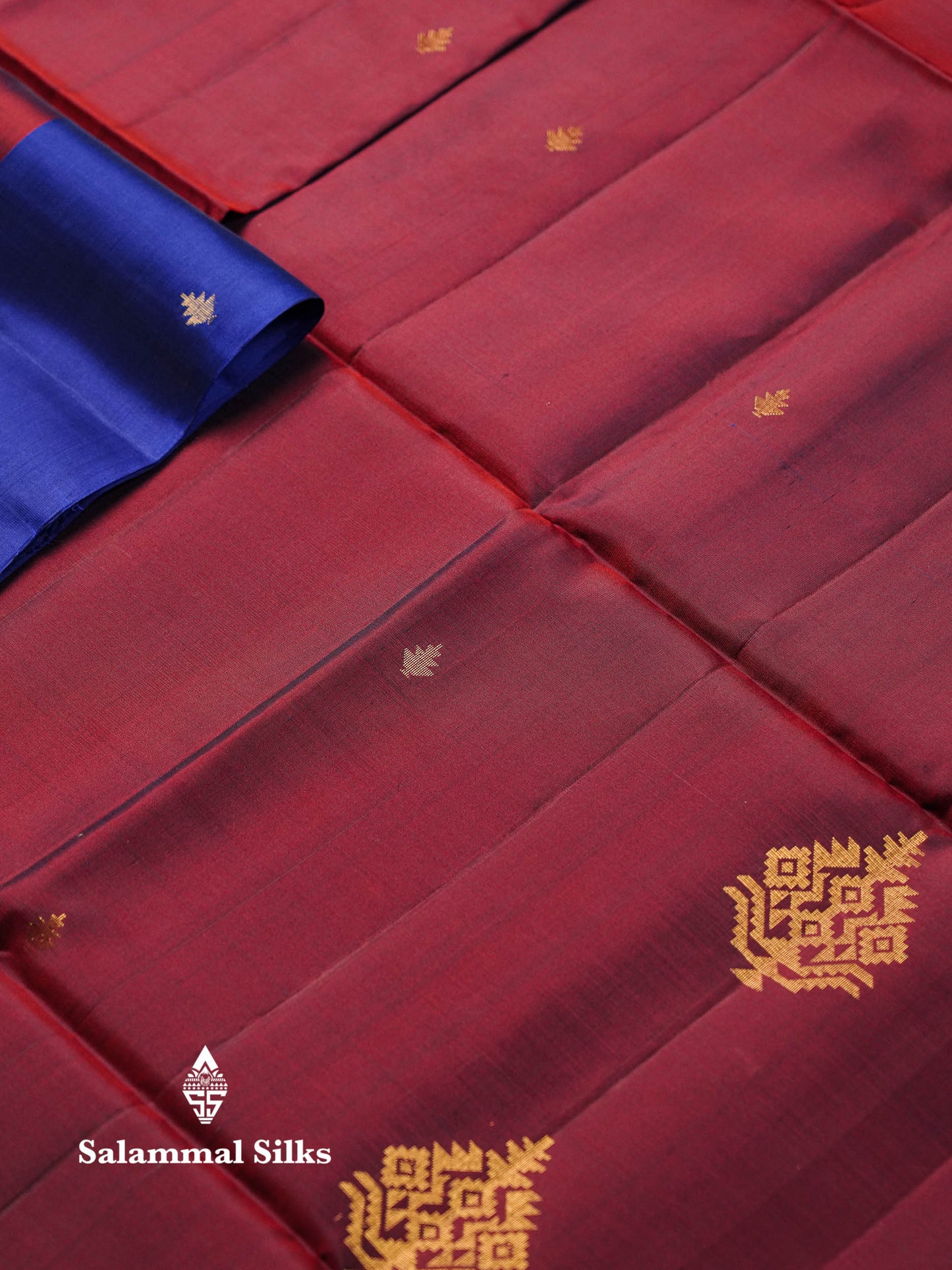 Beautiful Peacock Blue PureMix Kanjivaram Soft Silk Saree With Contrast Violet Blue Fancy Border