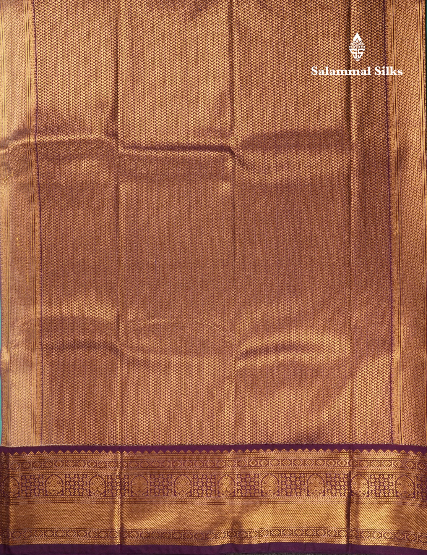 Sea Green Semi Silk Saree With Contrast Purple Traditional Border