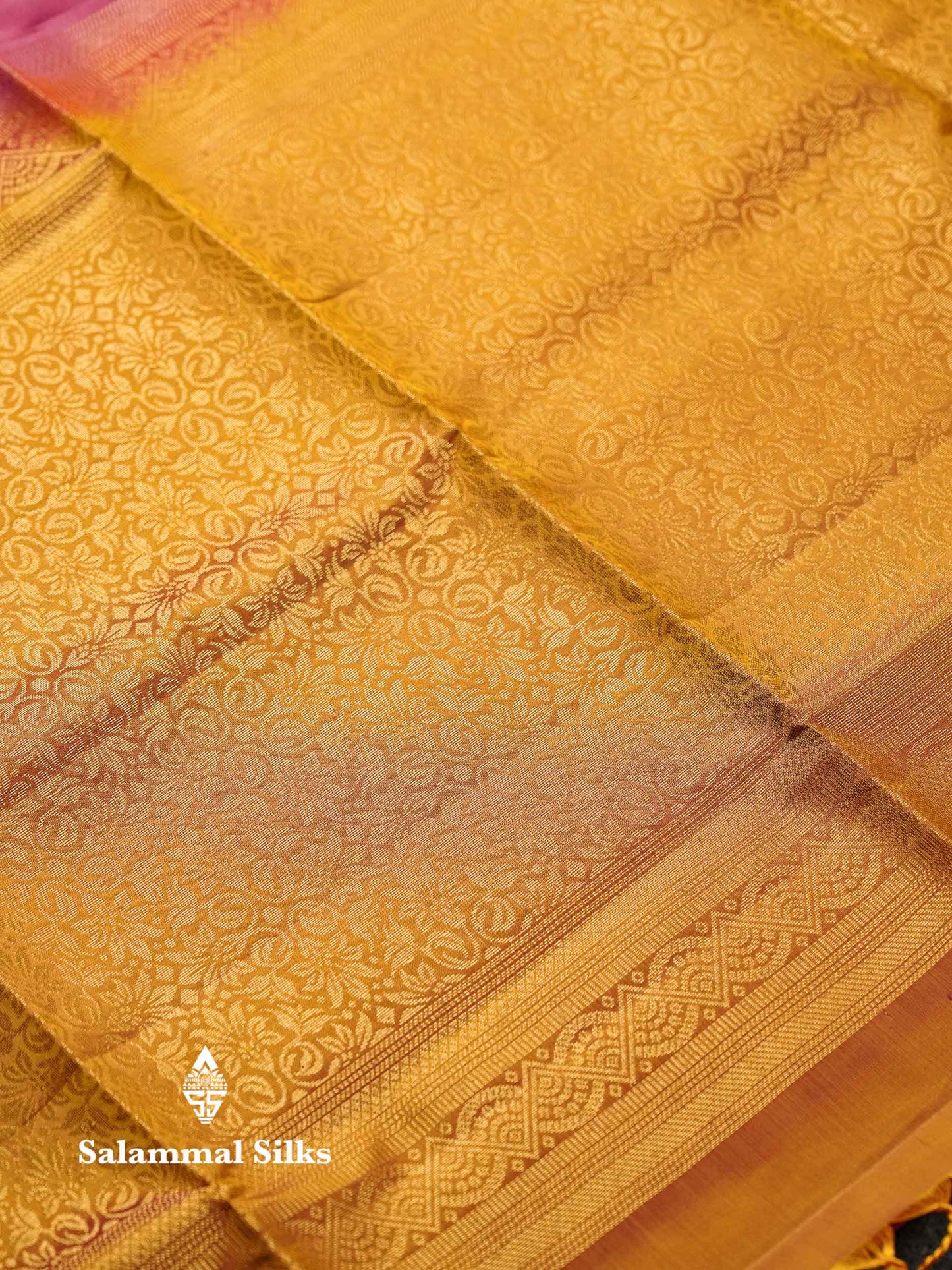 Beautiful Rust Orange Pure Mix Kanjivaram Soft Silk Saree With Contrast Pink Fancy Border