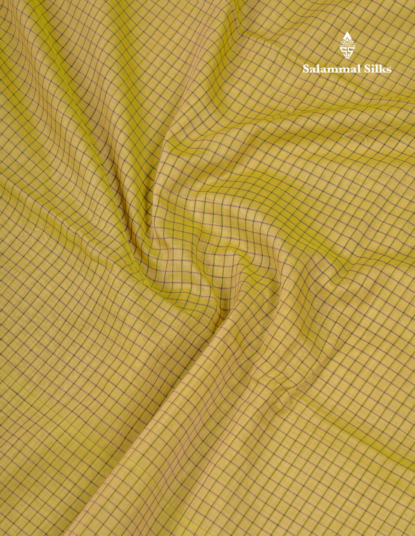 Beautiful Pista Green Small Checks Pure Cotton Saree With Traditional Evening Morning Border