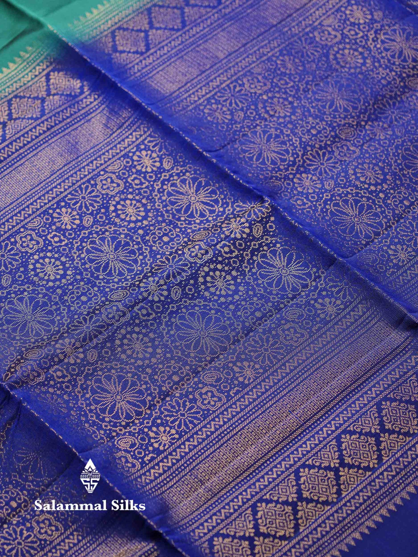 Beautiful Mehandi Green PureMix Kanjivaram Soft Silk Saree With Contrast Ink Blue Fancy Border