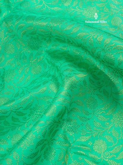 Korvai Sea Green Pure Kanjivaram Silk Saree 3G Zari with Contrast Violet Long Border