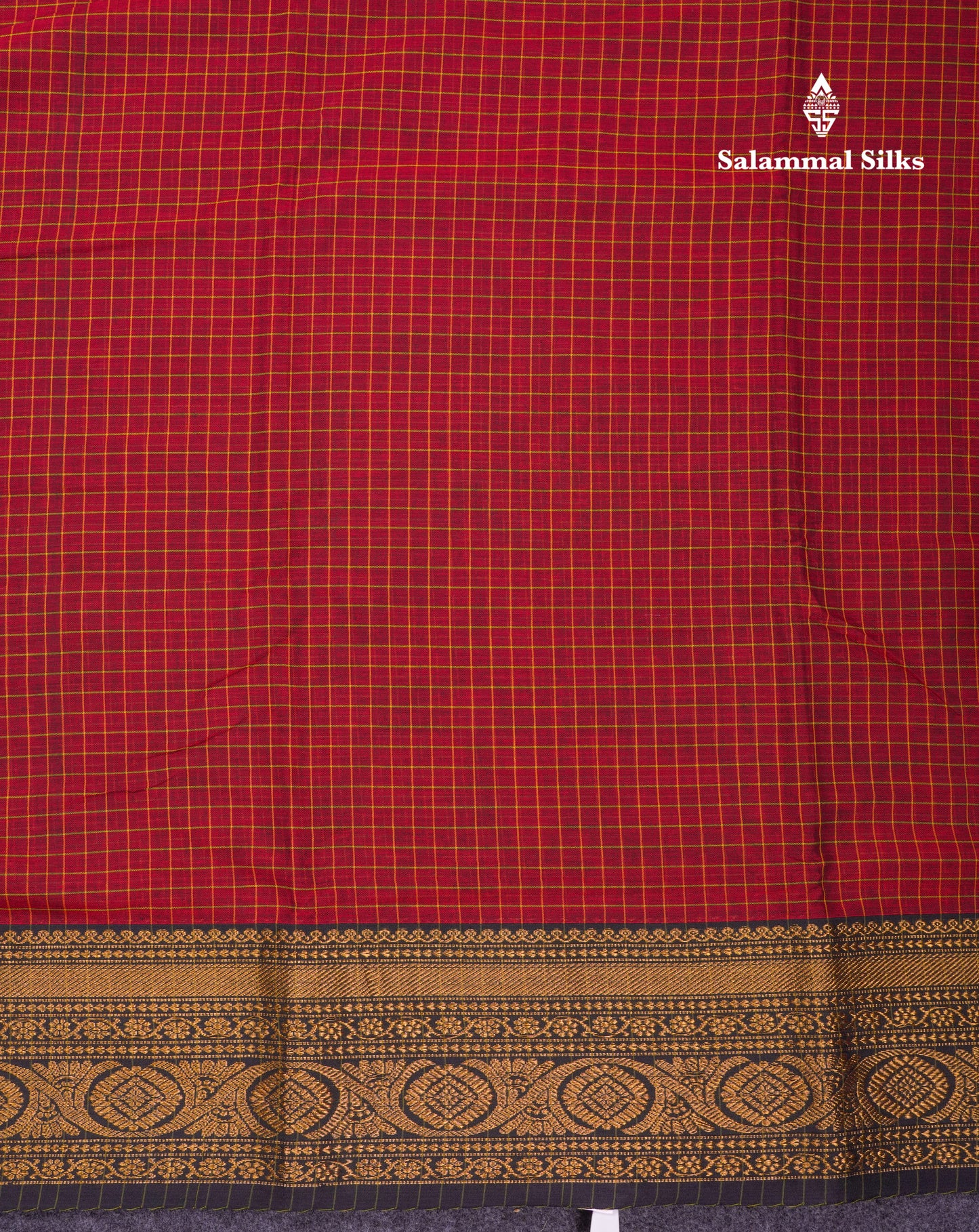 Beautiful Pista Green Small Checks Pure Cotton Saree With Traditional Evening Morning Border