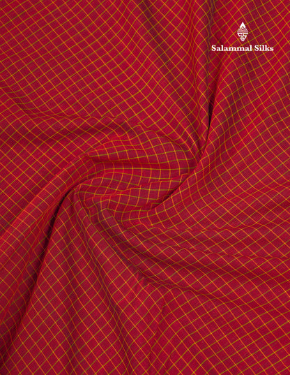 Beautiful Pista Green Small Checks Pure Cotton Saree With Traditional Evening Morning Border