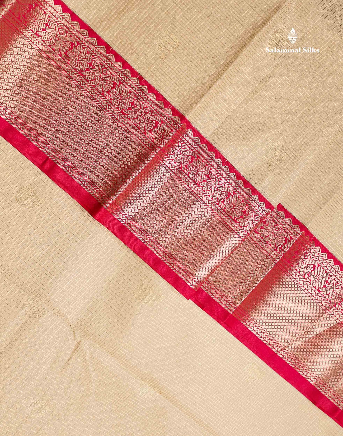 Semi Silk Saree - Brown Mango Butta With Tiny Vaira Oosi Checks Along With Contrast Cream Sandal Border