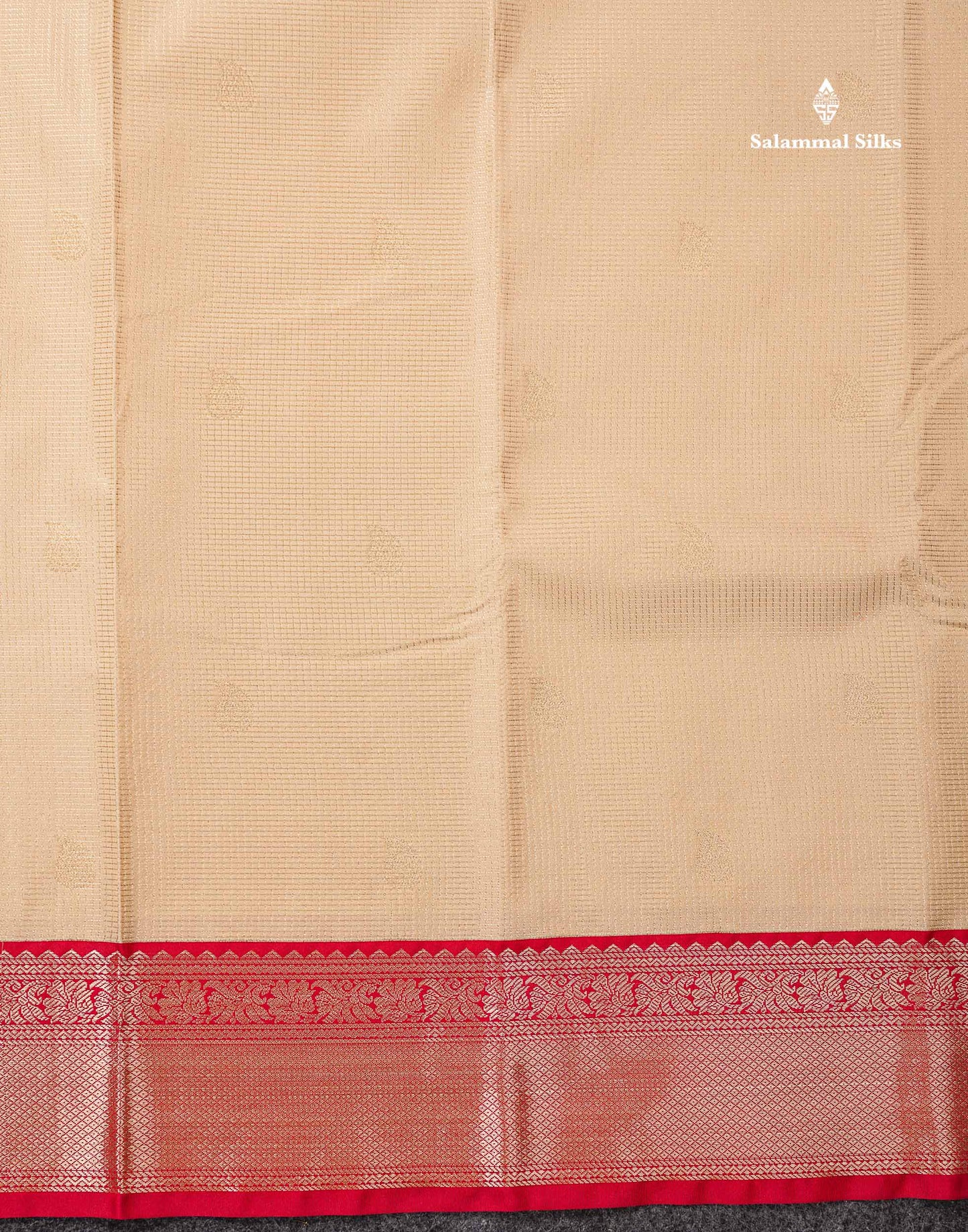 Semi Silk Saree - Brown Mango Butta With Tiny Vaira Oosi Checks Along With Contrast Cream Sandal Border
