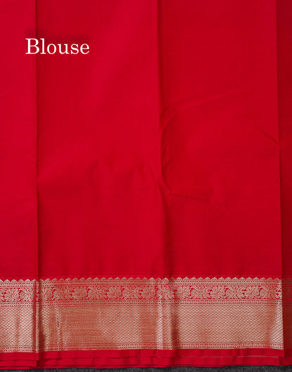 Semi Silk Saree - Brown Mango Butta With Tiny Vaira Oosi Checks Along With Contrast Cream Sandal Border