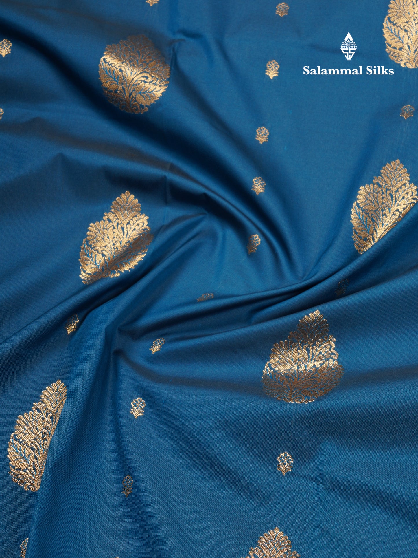 Peacock Blue Semi Silk Saree With Contrast Baby Pink Blouse