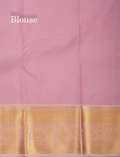 Peacock Blue Semi Silk Saree With Contrast Baby Pink Blouse
