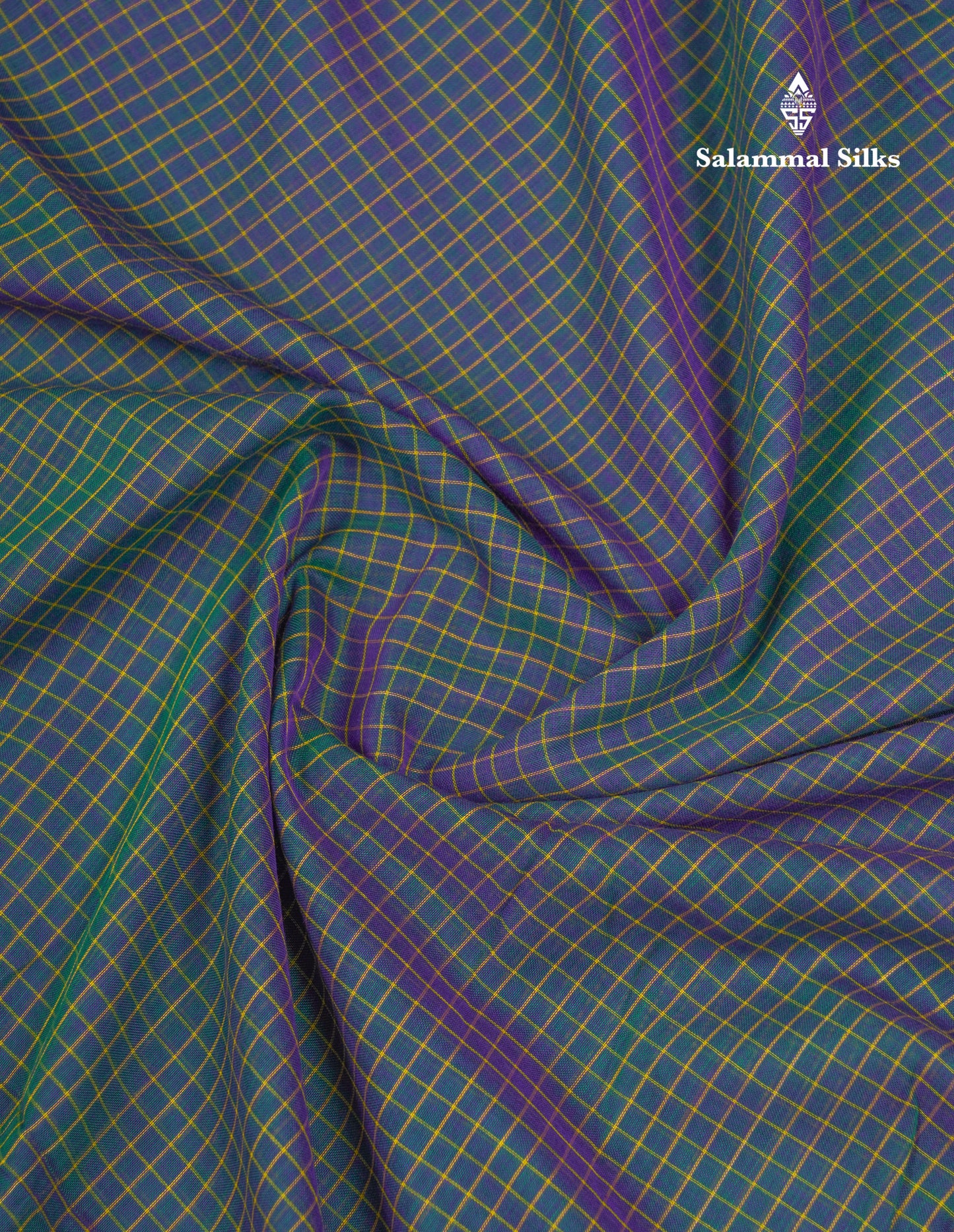 Beautiful Pista Green Small Checks Pure Cotton Saree With Traditional Evening Morning Border