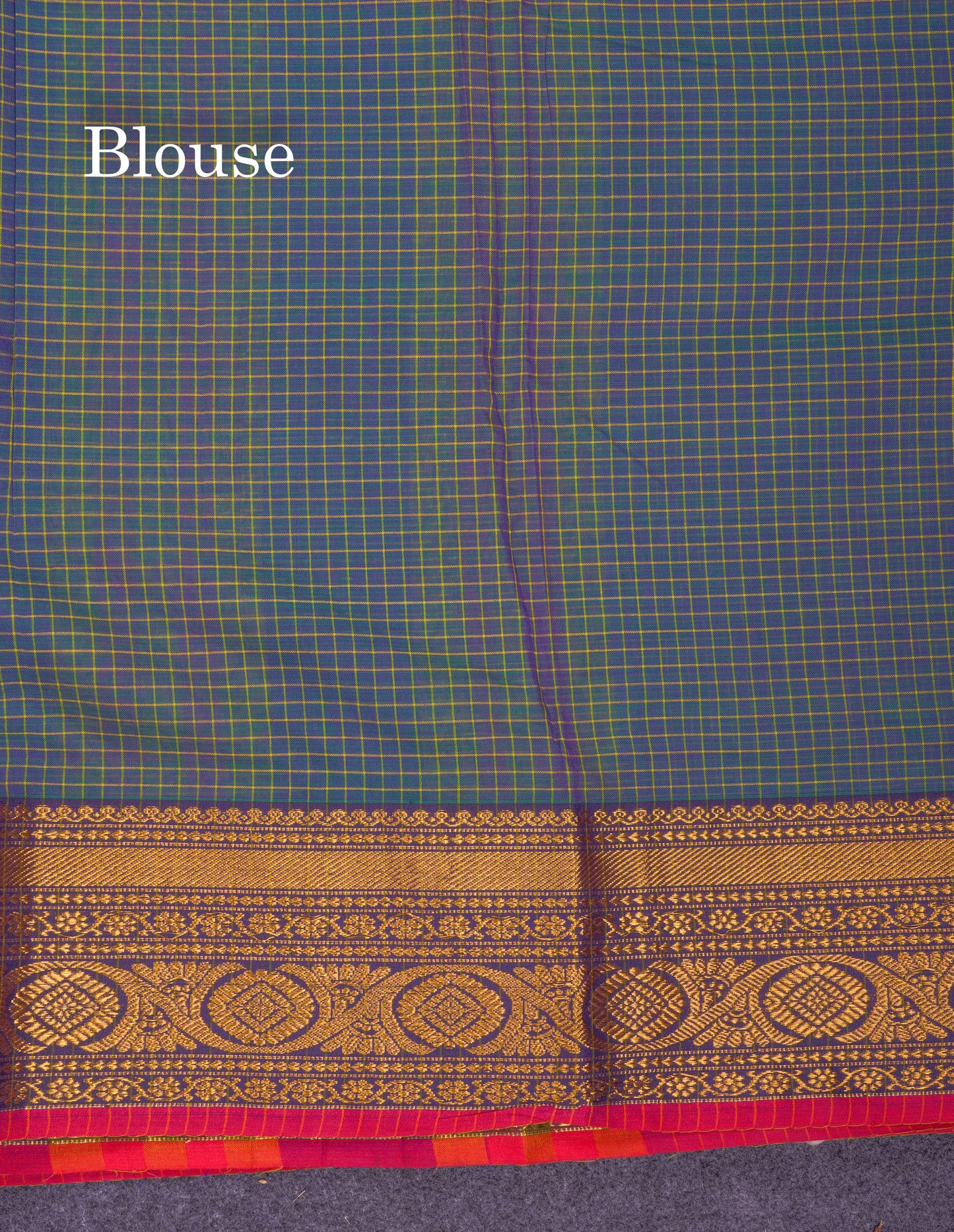 Beautiful Pista Green Small Checks Pure Cotton Saree With Traditional Evening Morning Border