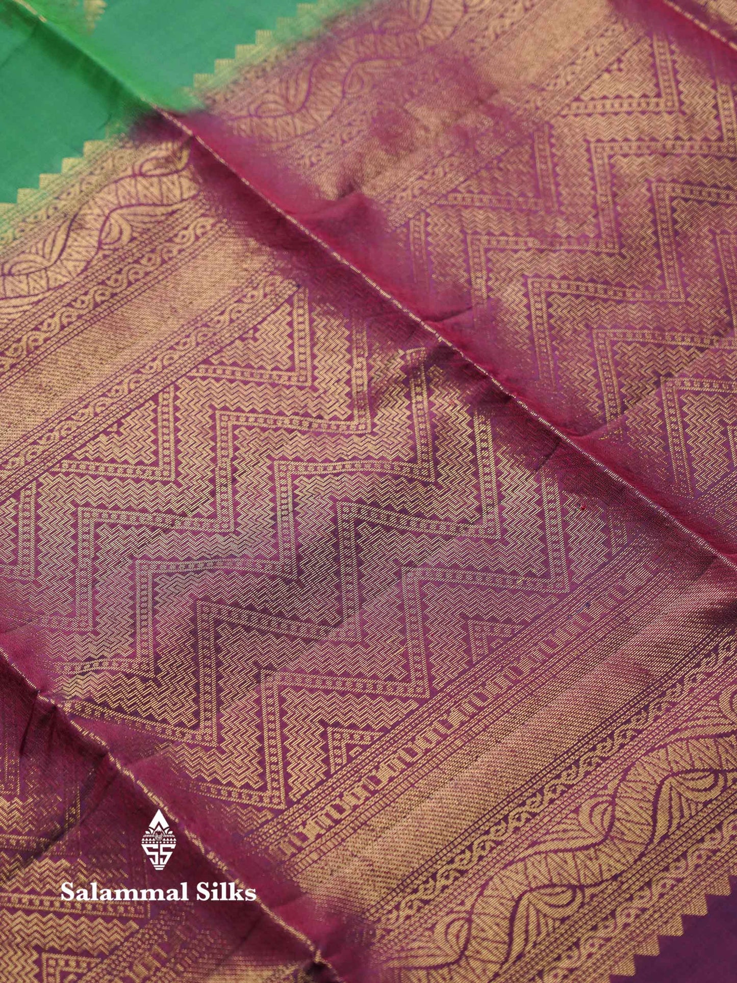 Beautiful Peacock Blue PureMix Kanjivaram Soft Silk Saree With Contrast Violet Blue Fancy Border